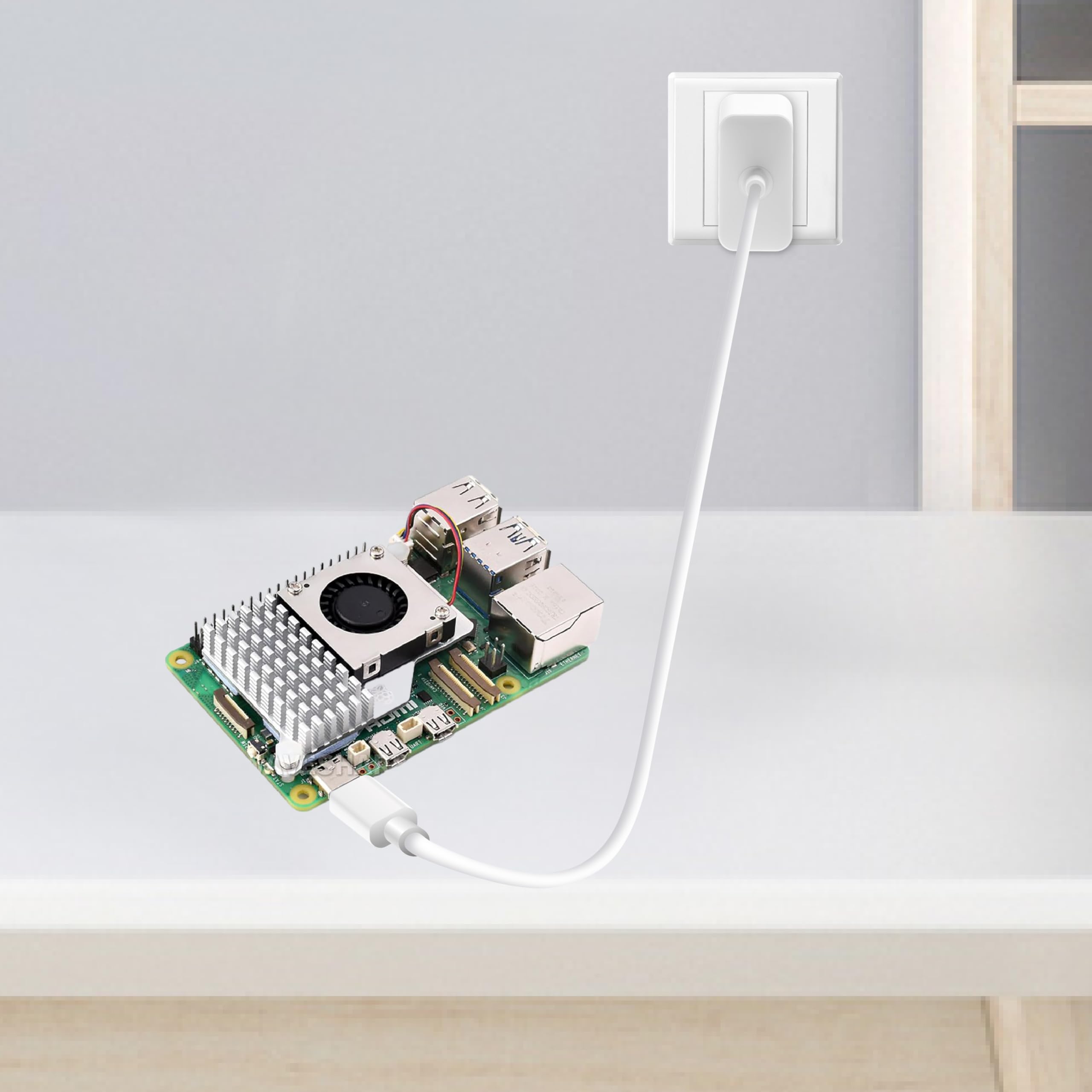 iRasptek Starter kit base per Raspberry Pi 5 4 GB di RAM, include scheda da 4 GB, alimentatore PD da 27 W e dispositivo di raffreddamento attivo