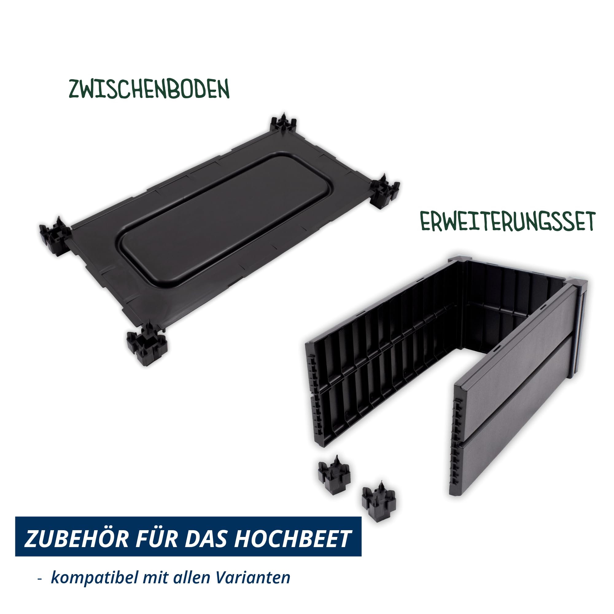 KHW Hochbeet Demeter XL Schmal | 158×44×61 cm Garten Hochbeet | 392L Pflanzvolumen | 100% recycelter Kunststoff | wetterfest & UV-beständig | werkzeuglose Steckmontage | Anthrazit | Made in Germany