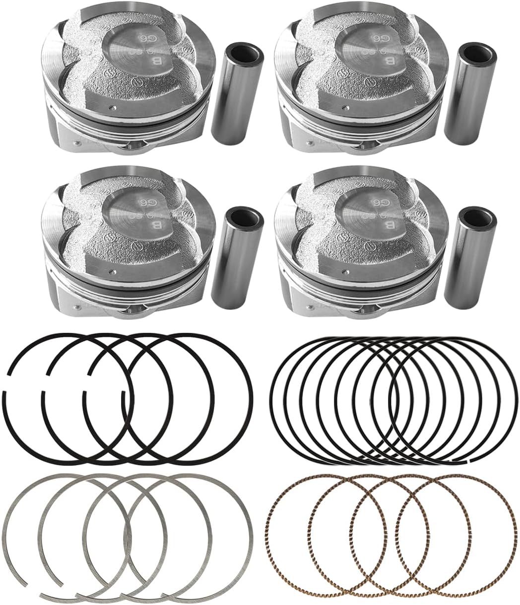 Oversize +0.50MM Engine Piston Ring Set Fits for 2012-2017 Hyundai Veloster Accent Kia Rio 1.6L, Replace 23041-2B600, 23041-2B610, 23041-2B620