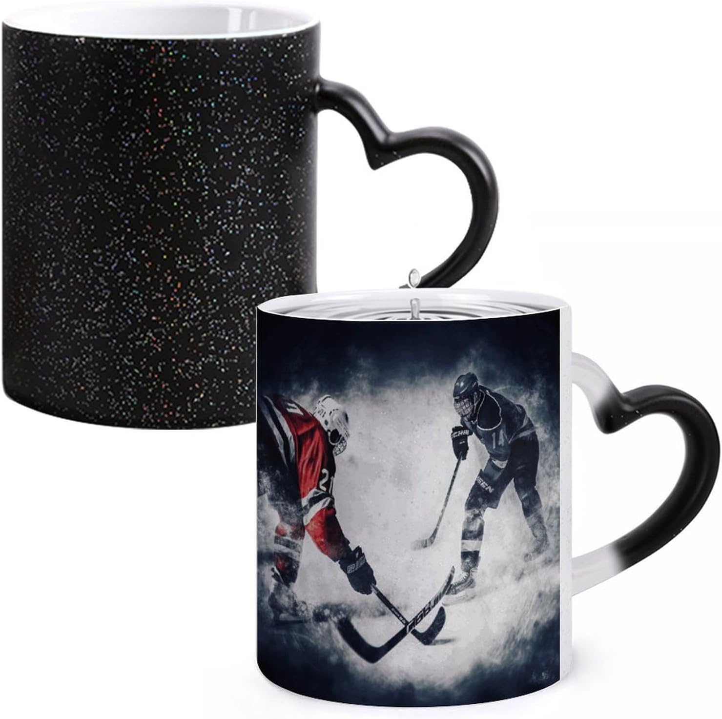 Color Changing Mug, Novelty Coffee Magic Cup, Ice Hockey Art image 3