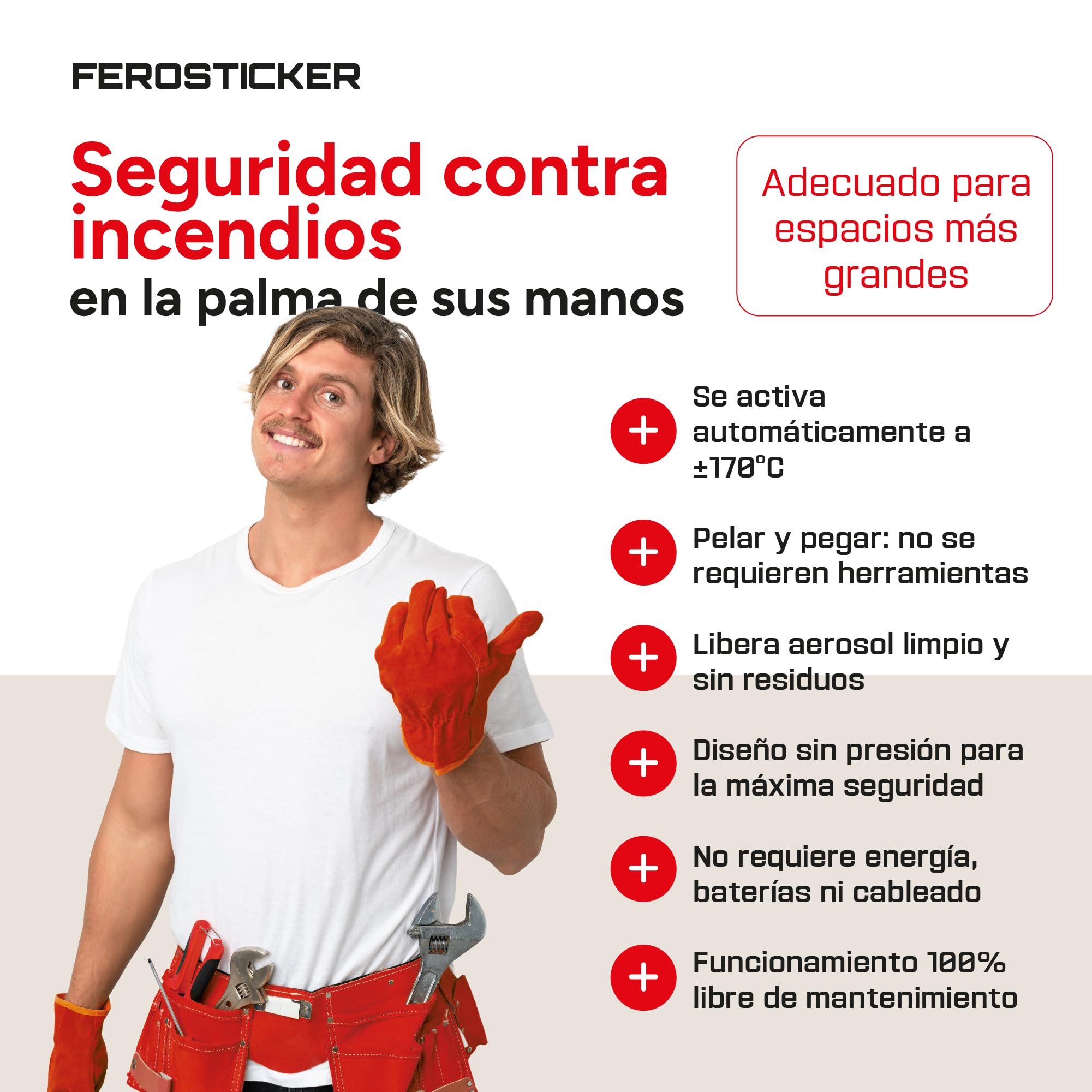 Pequeño Extintor Automático (1 Pieza) | Para barcos, grandes cuadros eléctricos, tractores, cosechadoras, equipos industriales y compartimentos de baterías.