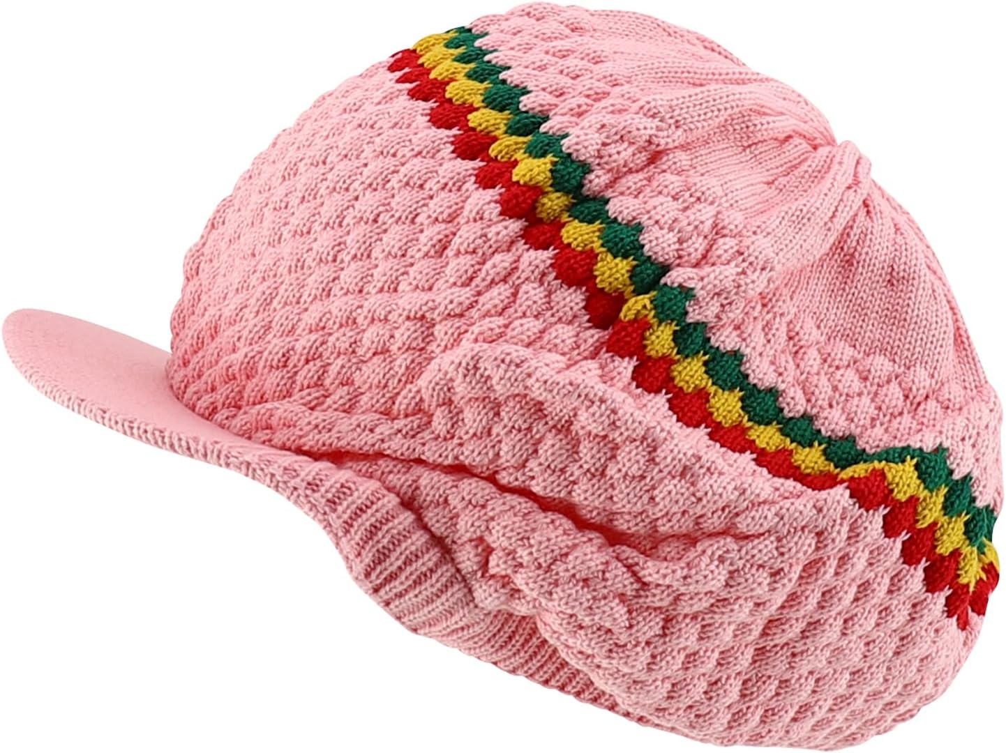 Armycrew Rastafarian Dreadlock Knit Oversized Slouch Cotton Visored Beanie