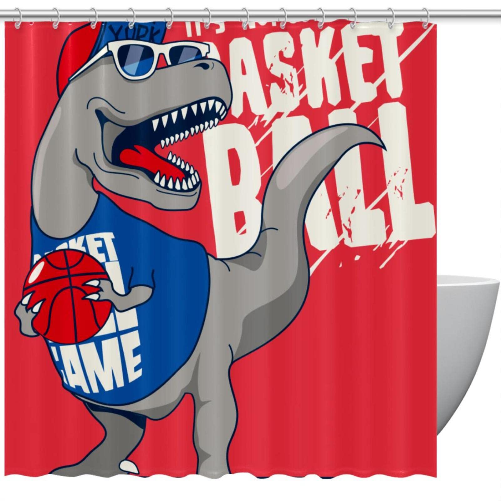 Rideau de douche dinosaure noir pour créer une salle de bain enfant ludique