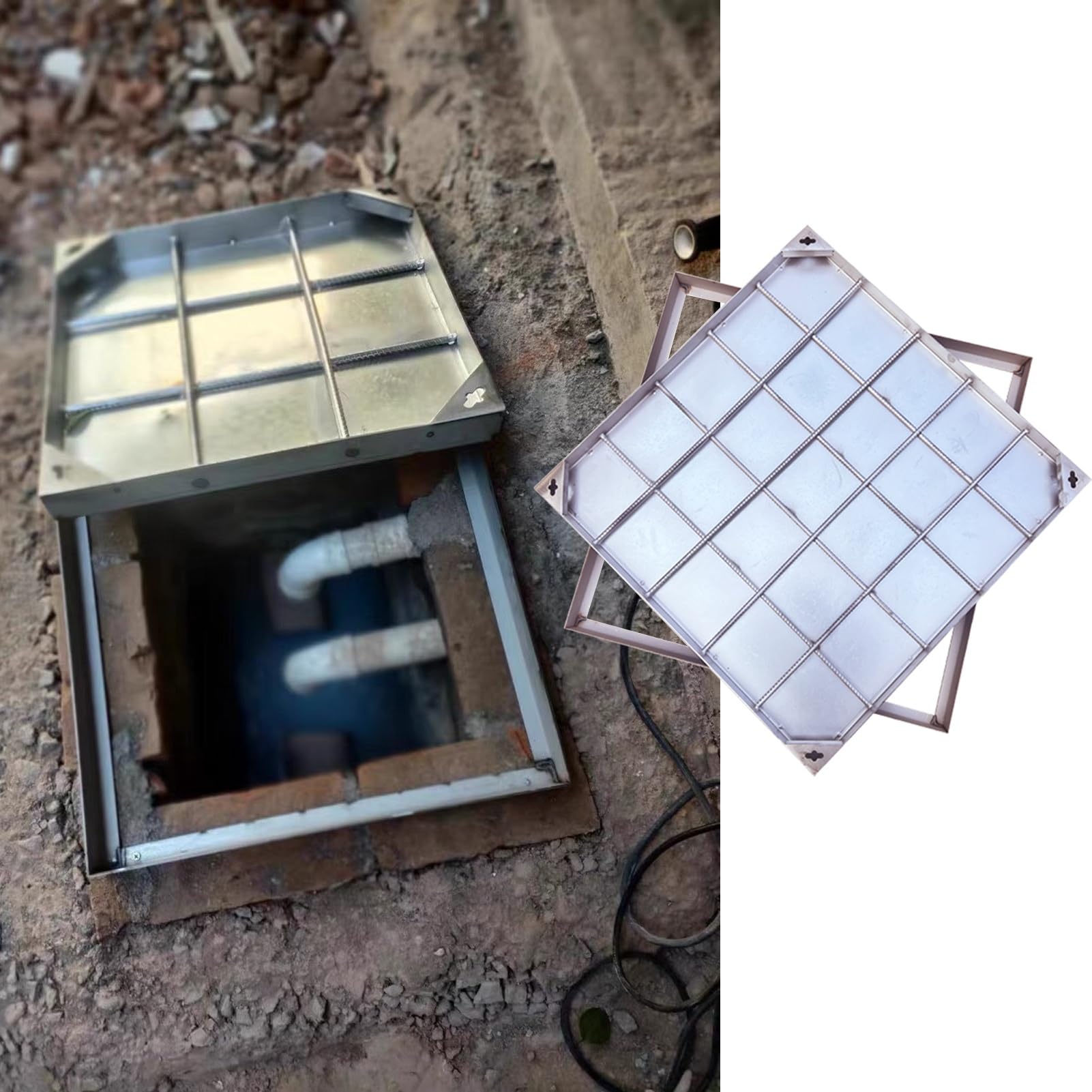 Couvercle de fosse septique invisible et durable en acier renforcé
