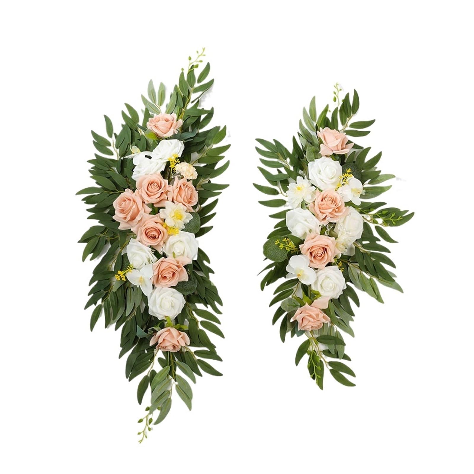 WJIAYAO Artificial Wedding Arch Flowers Kit Artificial Wedding Arch Flowers Kit Rose Garland Drapes for Decorations Welcome(S6)