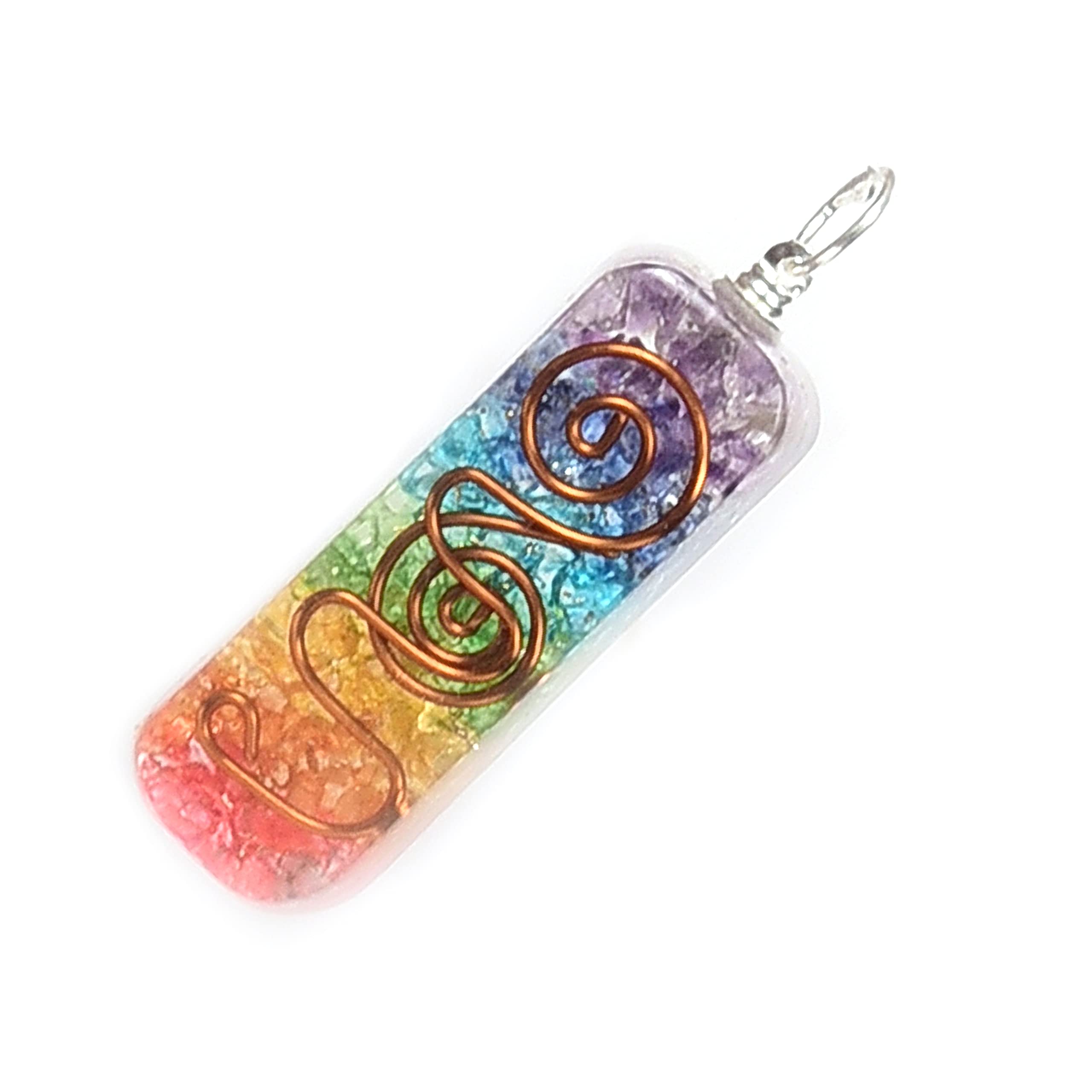 Seven Chakra Pendant Orgonite Crystal Healing Pendant 7 Chakra Healing Pendant with Copper Wire Jewelry for Men & Women, Color Multi, Size 4 centimeters approx.-image-14