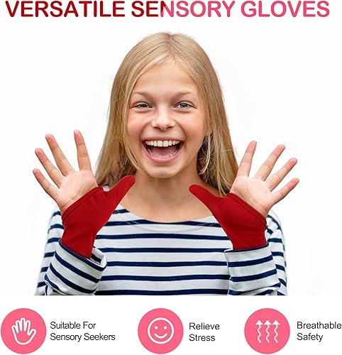 Miniatura 4 de Jiuguva 4 guantes de protección para chupar el pulgar para niños, guantes de compresión masticables transpirables para morderse las uñas, para dejar