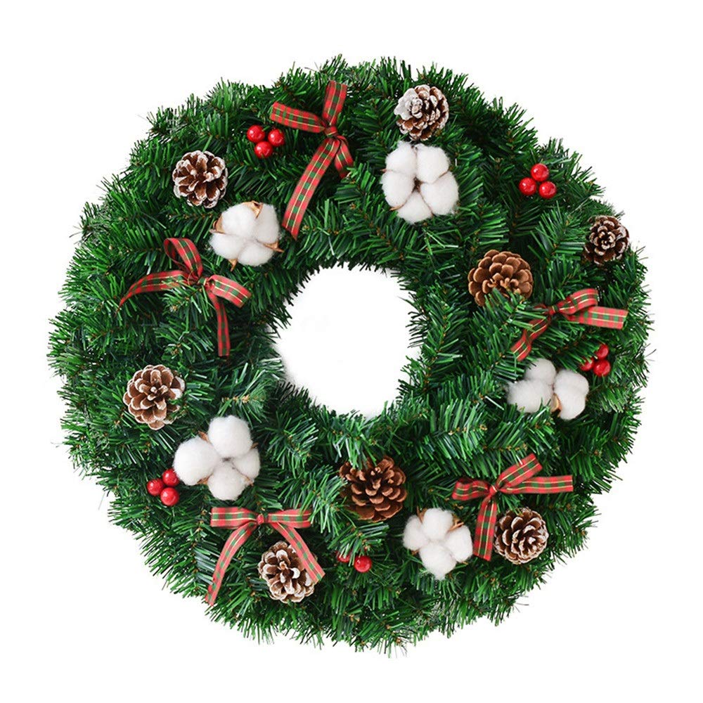 Amazon Co Jp クリスマスリース 冬のベリーは 松 コーン 装飾クリスマスプレゼントで飾られた手作りのクリスマスリースをガーランド 造花 Color Green Size 40cm Home Kitchen