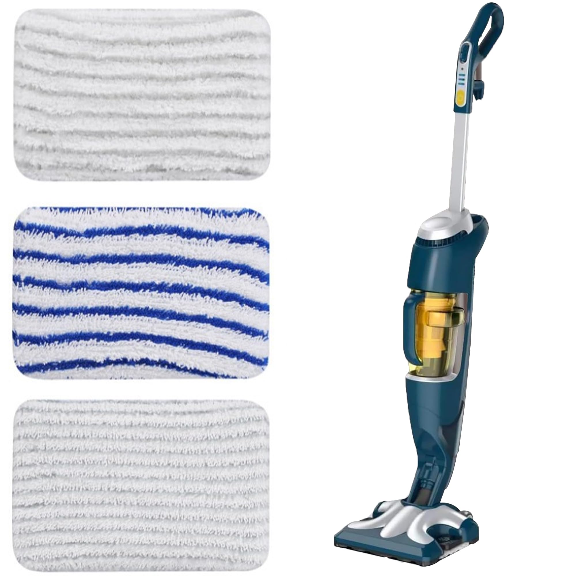 6 Pezzi Salviette Per Rowenta Clean & Steam, Lavabili In Microfibra, Grigio E Blu