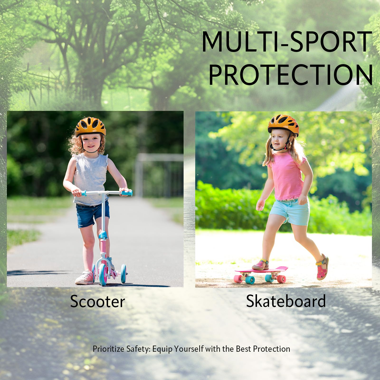 Bambini Casco da Bici Regolabile per 3-8 Anni - Circonferenza Testa 50-56 cm - Certificato CE per Bicicletta, BMX, Cycling, Skateboard - Ragazzi e Donna