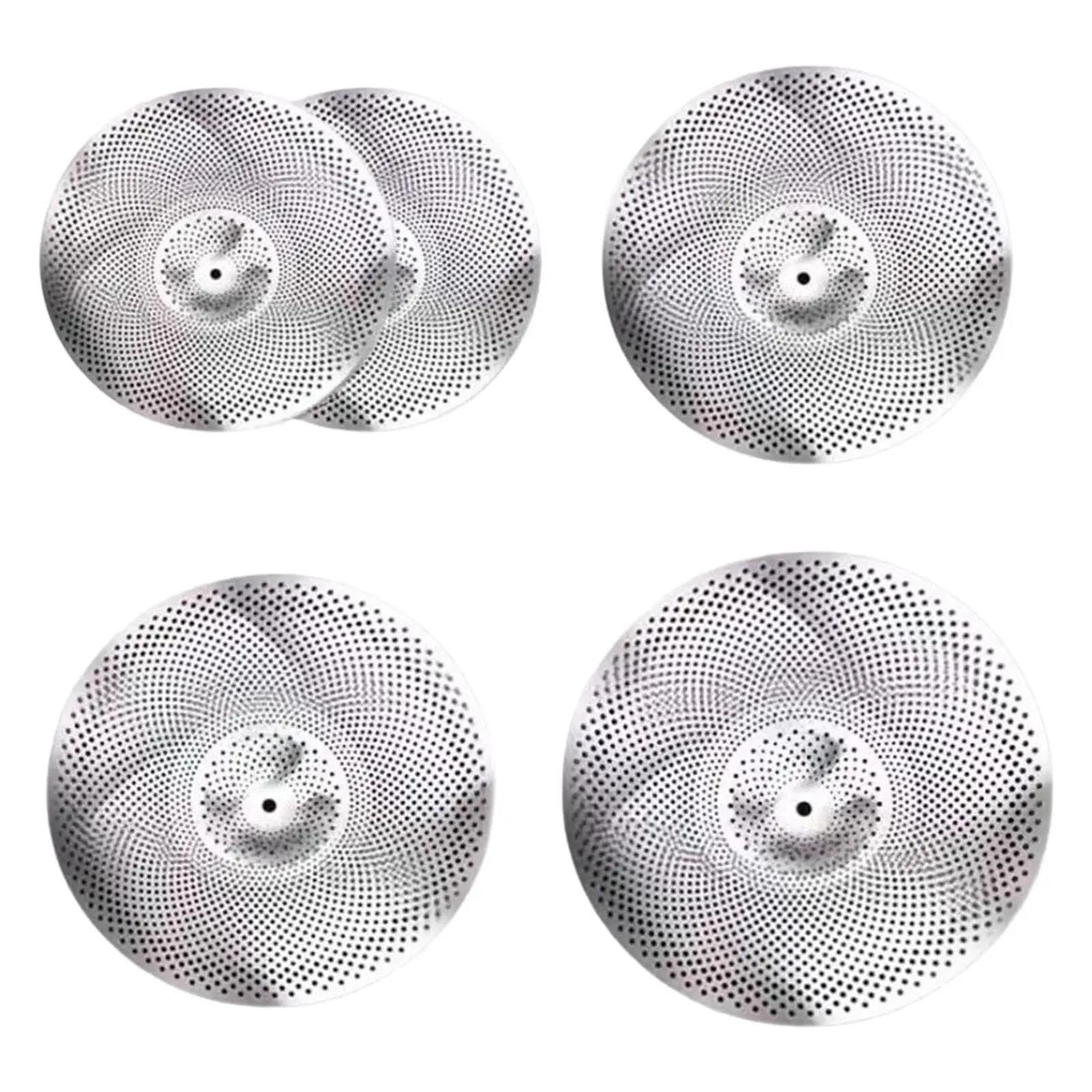 Becken 5 Stück 14 Hi Hat 16/18 Crash 20 Zoll Ride Low Volume Beckenpaket Für Schlagzeug Proberaum Anfänger(14-20in 5PCS)