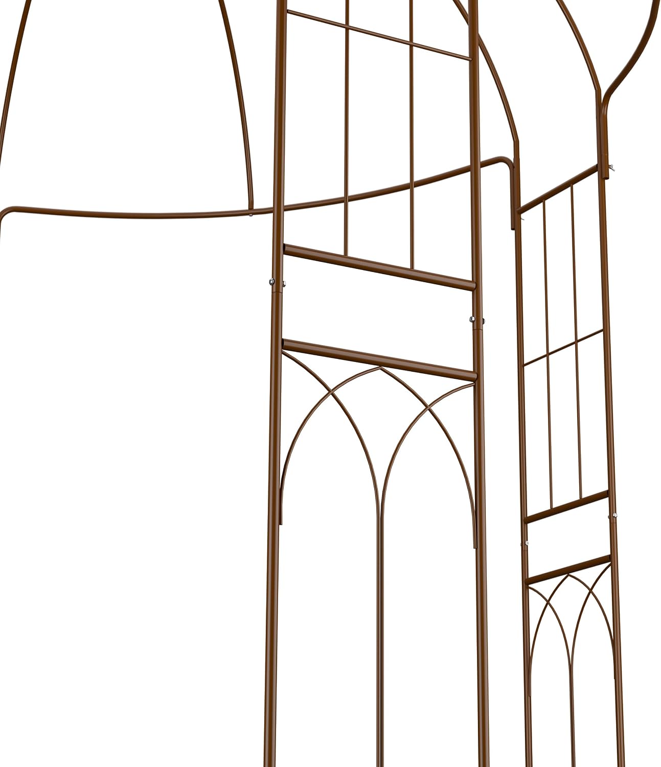 Relaxdays Rose Gazebo Metal Height 269 x 211 x 211 cm Climbing Plants Garden Trellis with Hooks Brown