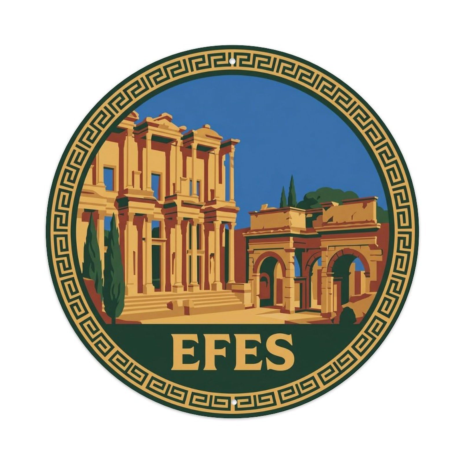 Turkey Ephesus Ancient Ruins Mediterranean Coast Metal Tin Sign