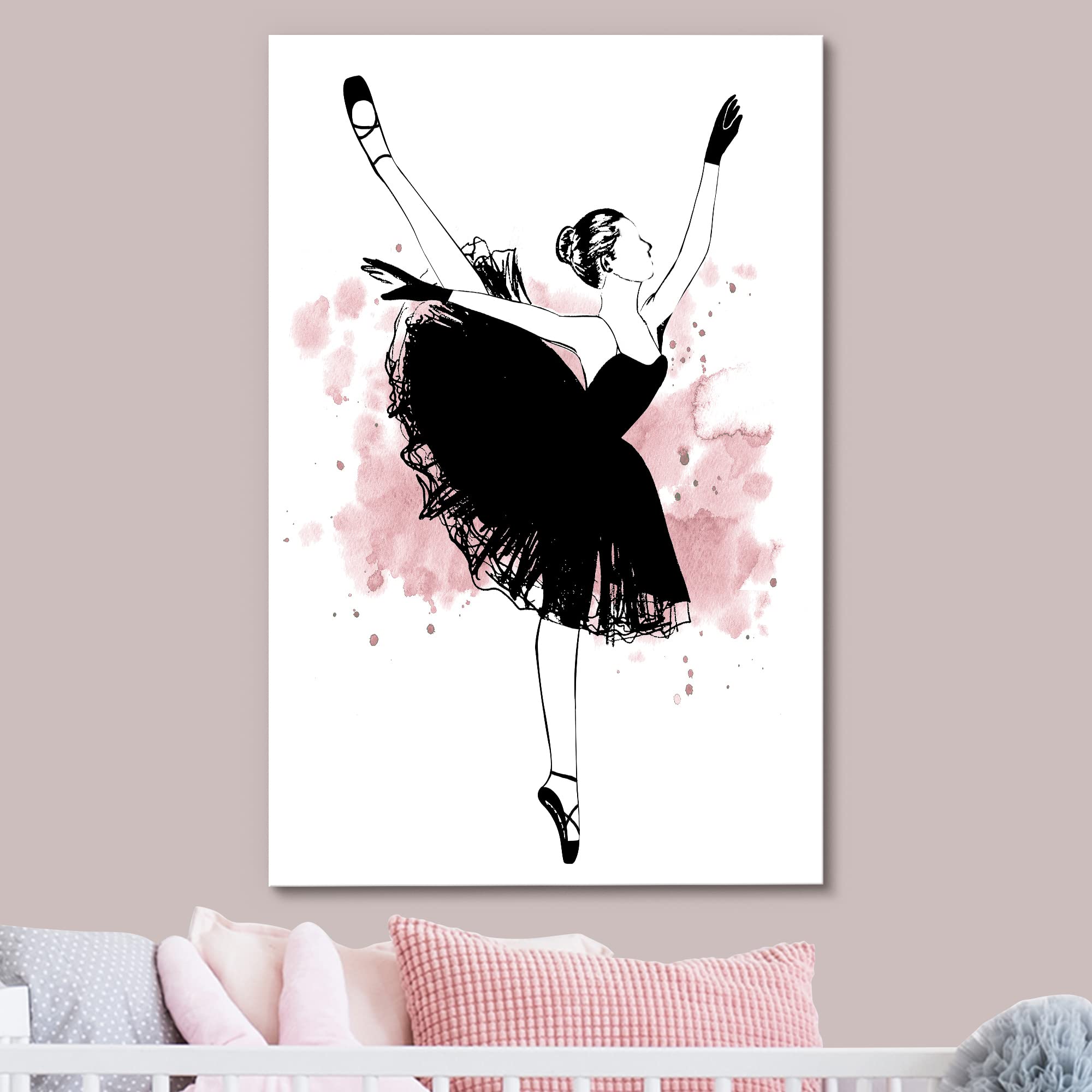 Amazon.com: NWT Canvas Print Wall Art Ballerina in Black Dress