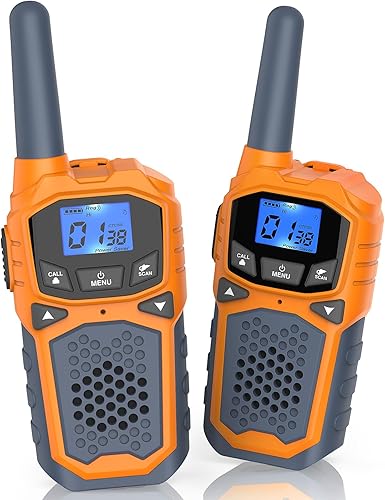 2 Walkie-Talkies para niños, juguetes al aire libre para niños y niñas, Walkie-talkies recargables de larga distancia, adecuados para camping,