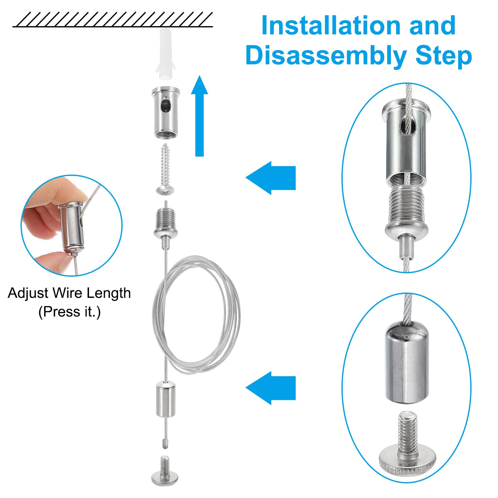 PATIKIL Ceiling Hanging Wire Cable Kit - Image 4