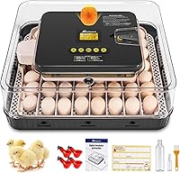 Sailnovo 56-Egg Incubator: Auto Egg Turning, Humidification, Temp Control & LED Candler for Chicken, Duck, Quail Eggs, Gray