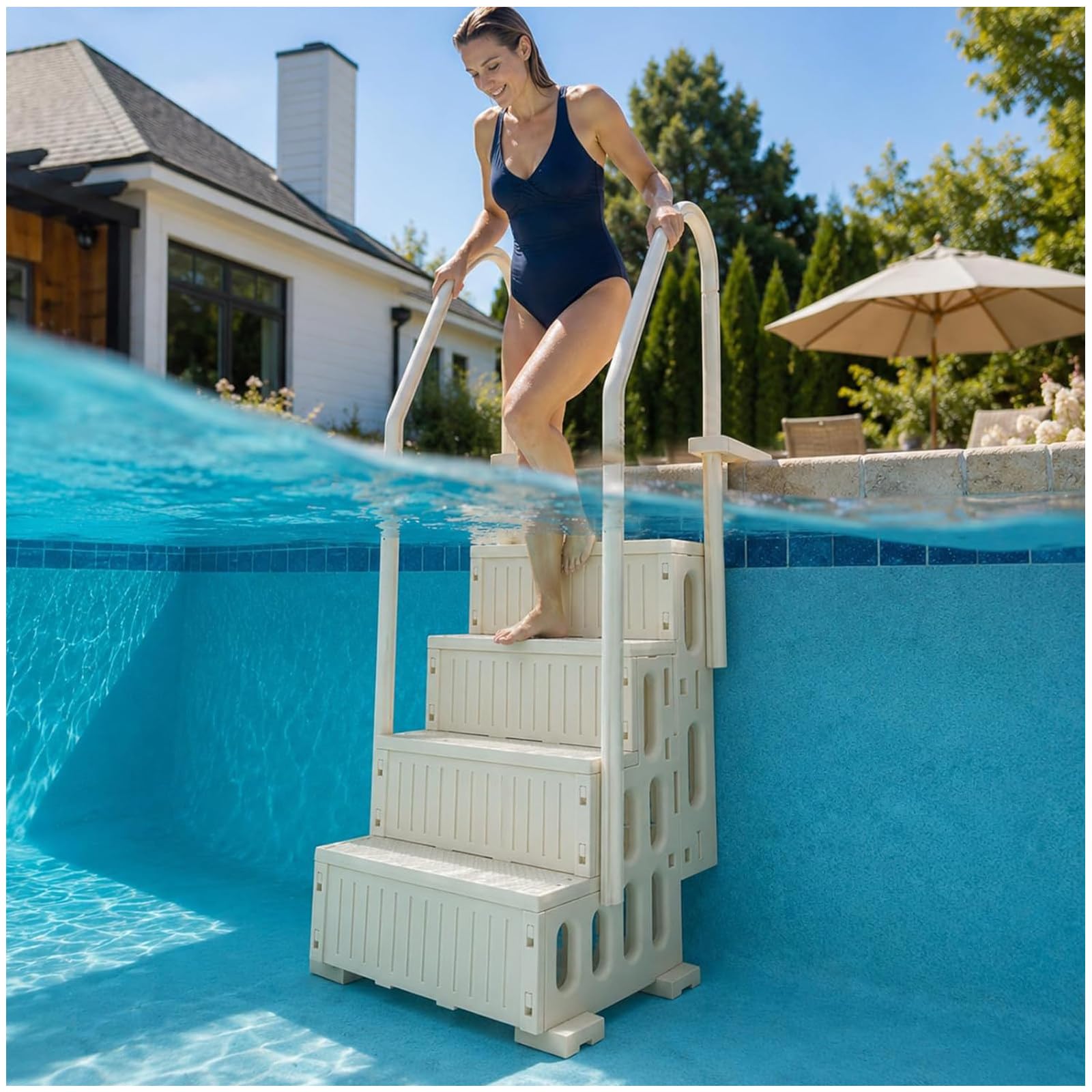 Eastnmythet Multicolor Heavy Duty 4-Step Above Ground Pool Ladder