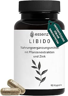 ESSENZ - Libido Kapseln - Libido Kapseln mit Macawurzel-Pulver, Ashwagandhawurzel- & Bockshornkleesamen-Extrakt. Zur Förderung der Vitalität & Leistungsfähigkeit (1)