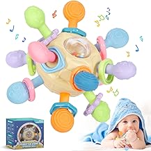 CIRULLI Teething Toy, Rattle for Babies, Teething Ring, Sensory Games, Baby Toys from 0 to 12 Months, Gift for Girls and Boys, Montessori