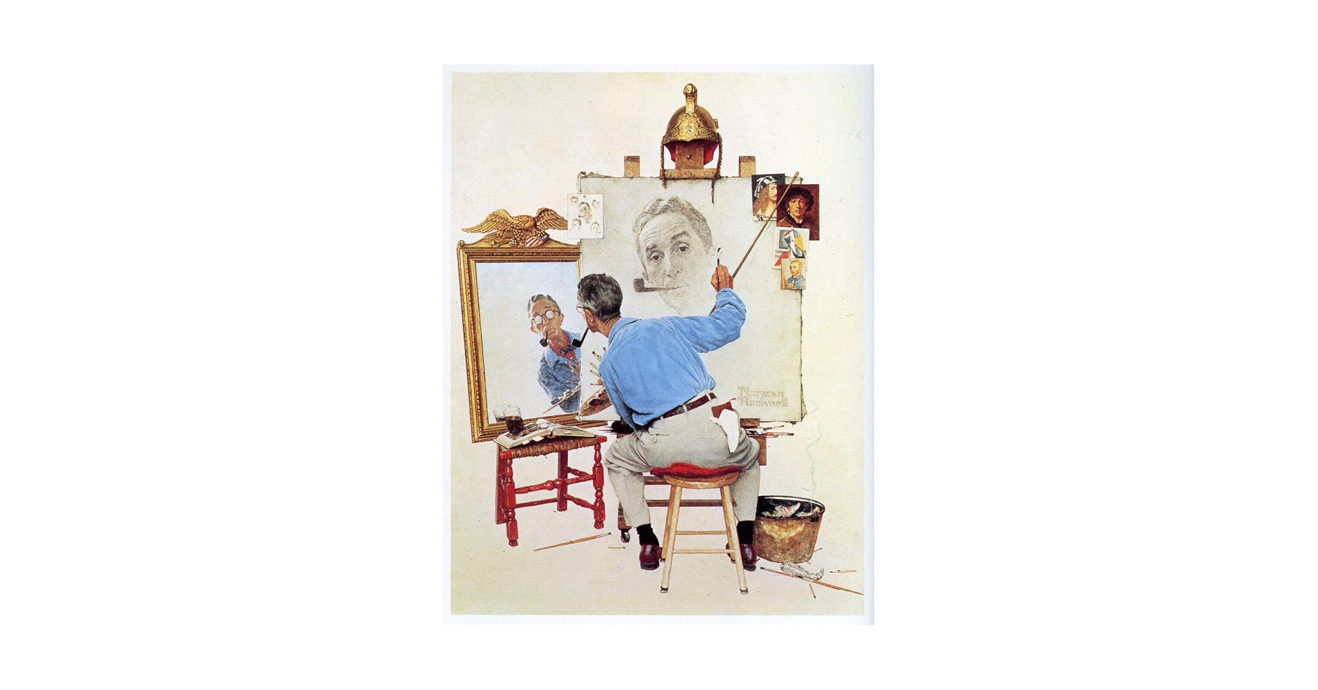 Norman RockwellフィギュアTRIPLE SELF PORTRAIT Norman Rockwell 