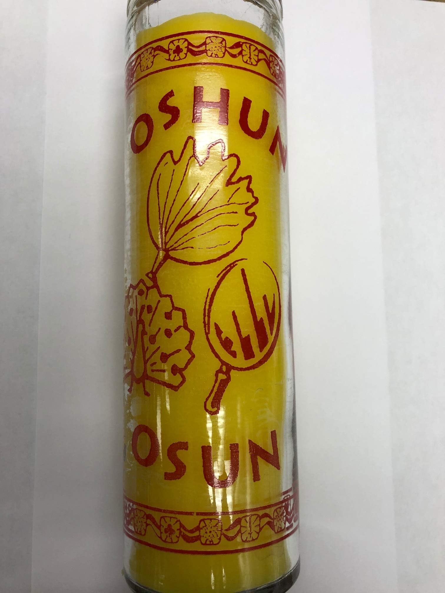 Ochun Oshun Osun 7 Day Unscented Candle in Glass.