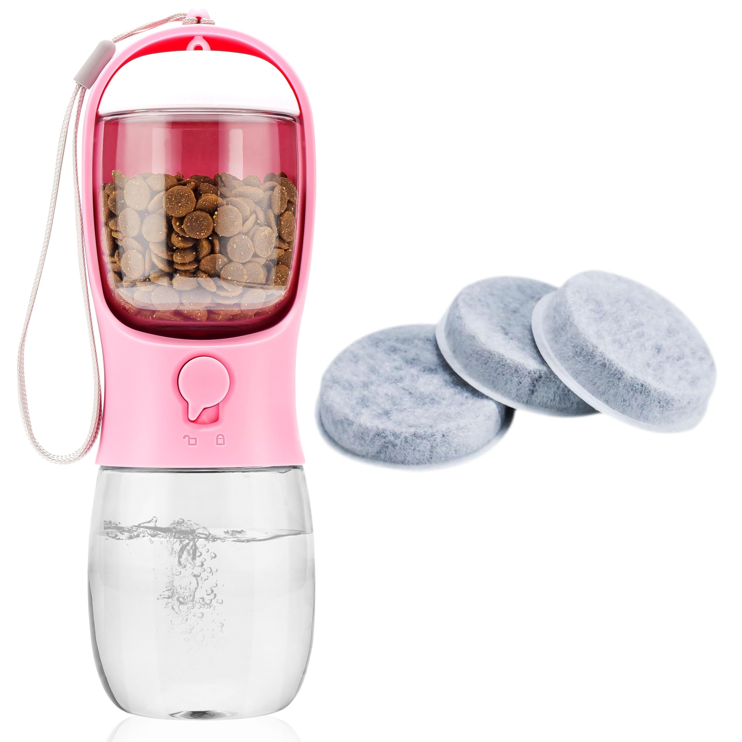 AVELORA Dog Water Bottle + Filter for Dog Water Bottle,Pet Water Bottle for Walking On The Go, Puppy Gift./Hiking Accessories, Dog Water Carrier