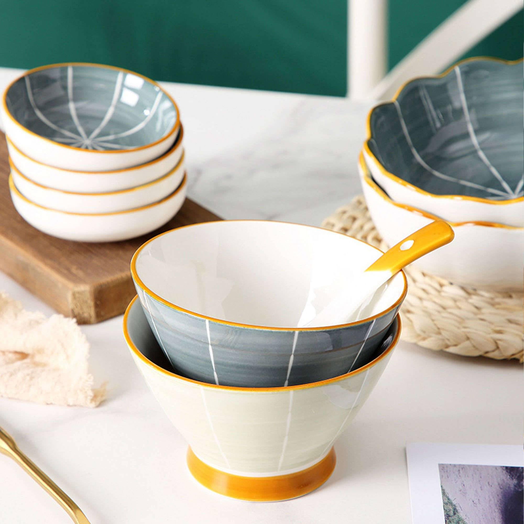 Dipschalen-Set für Sojasauce, Keramik-Dipschalen, Saucenschalen, Tapasschalen, Schalenset mit Blumenmuster für Desserts, Snacks, Grau, 6er-Set (Grau, 2er-Set)