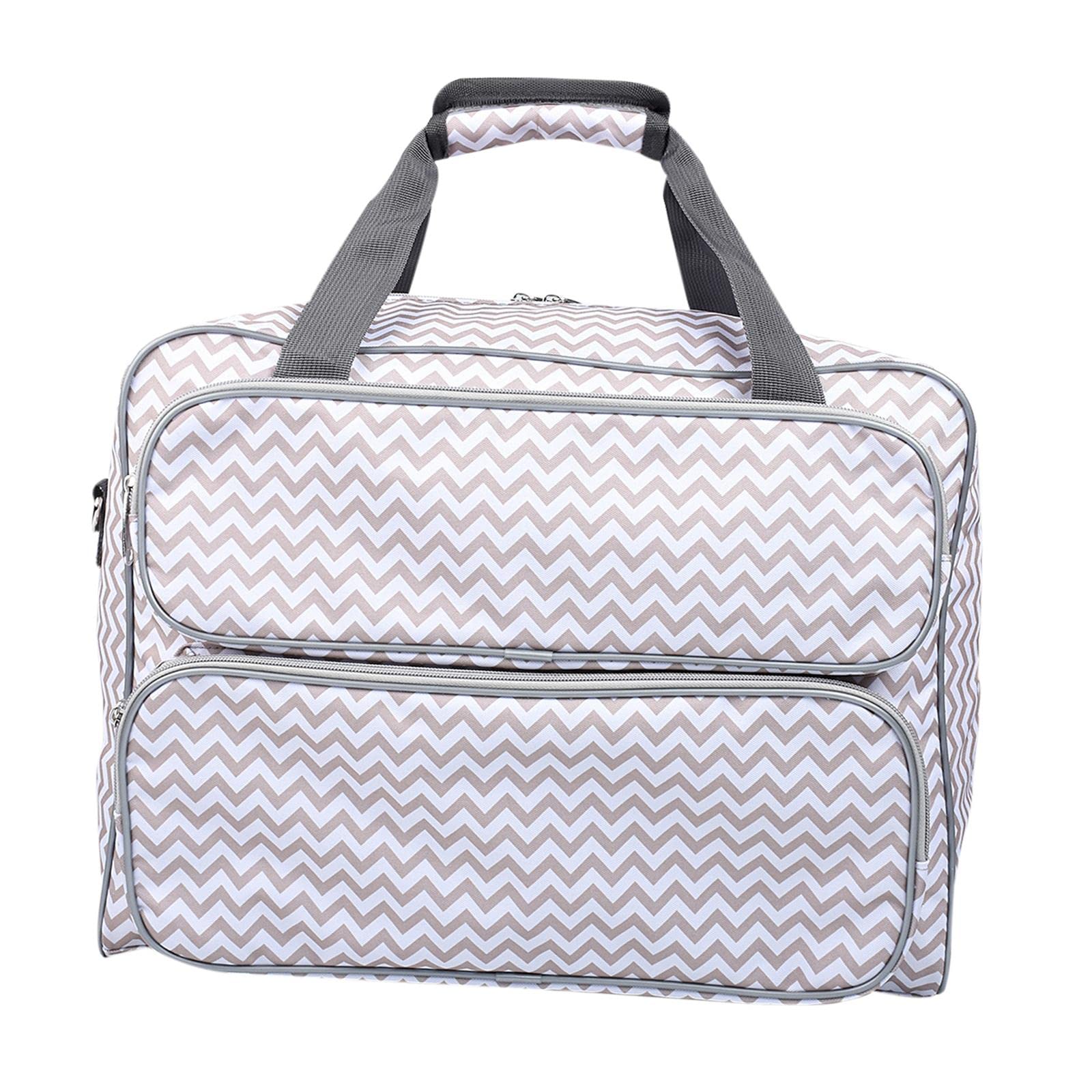 Bolsa universal resistente para máquina de coser con bolsillos de almacenamiento, para tu máquina, llevar a cualquier lugar, para viajes, organizador de accesorios de costura, color gris