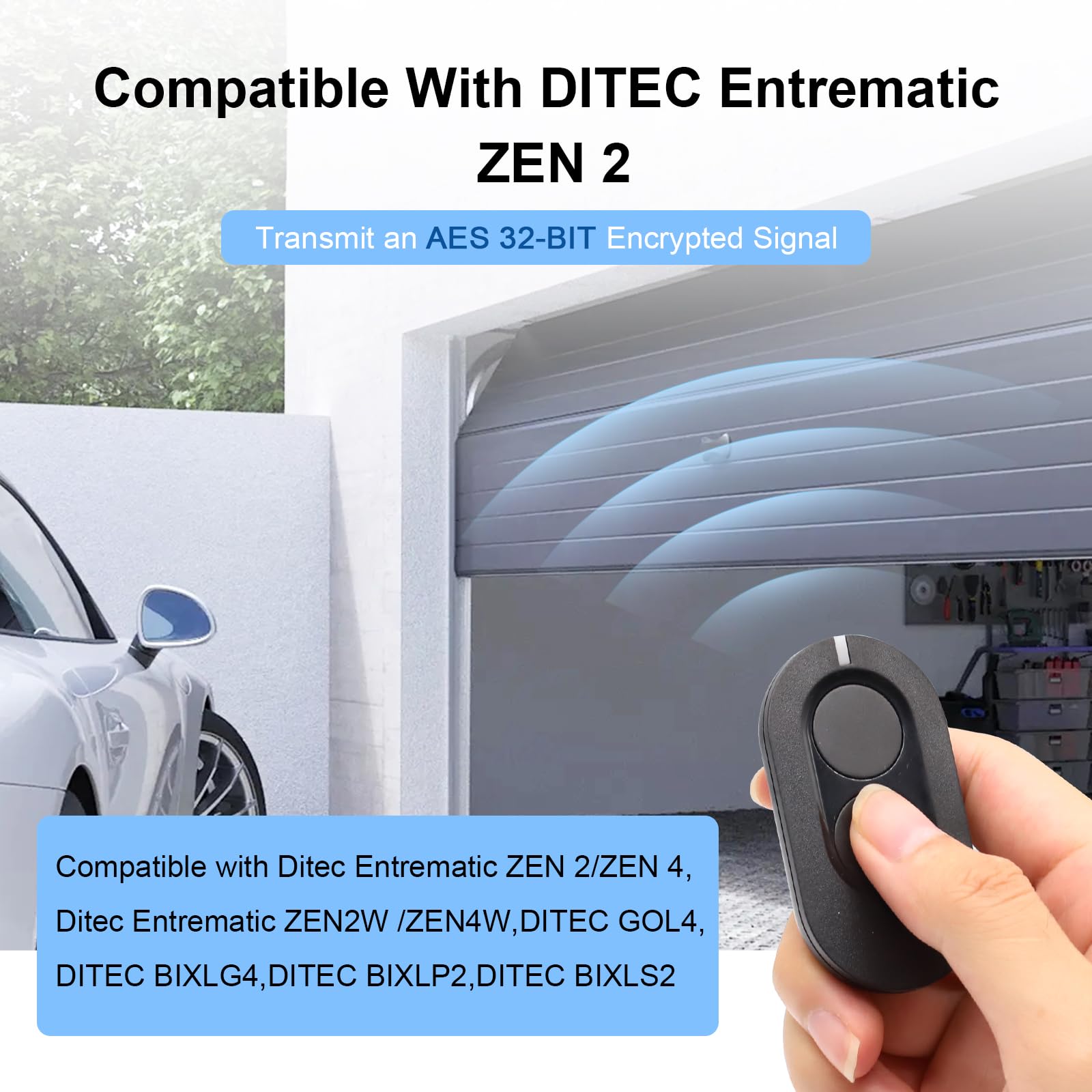 Telecomando DITEC Entrematic ZEN 2/ZEN 4/ZEN2W/ZEN4W Compatibile 2 Pezzi