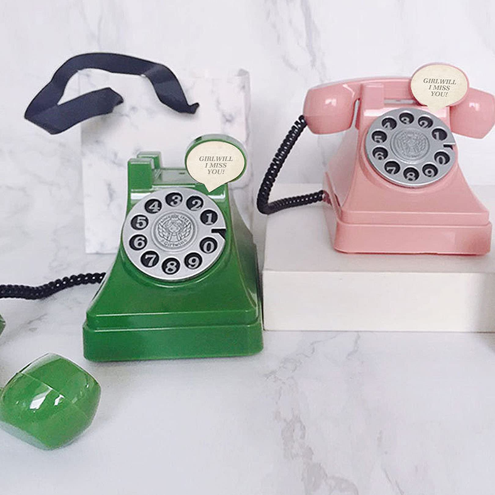 Amazon.co.jp: コード付きレトロ電話装飾アンティークヴィンテージ電話
