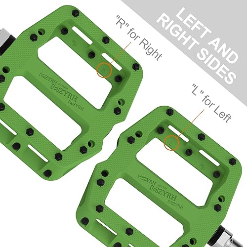 Vista 21 de MZYRH Pedales de bicicleta de montaña de 9/16 pulgadas, 3 rodamientos sellados, ligeros, antideslizantes, de fibra de nailon, pedales de plataforma