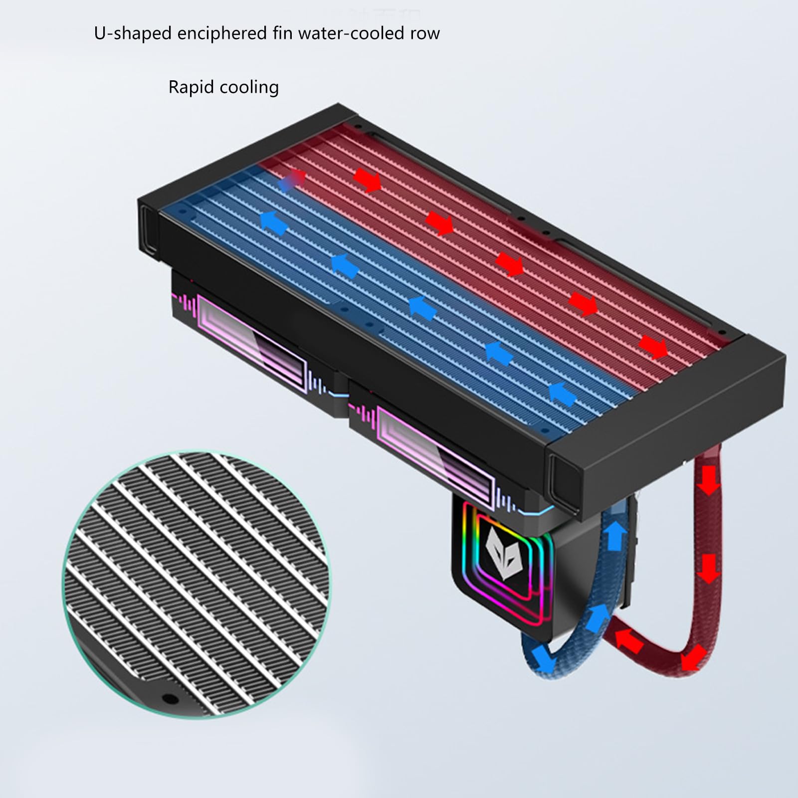 Enfriador de agua para escritorio ARGB 5V3pin doble ventilador ajustable de 4 pines CPU ventilador de refrigeración por agua para múltiples plataformas eficiente