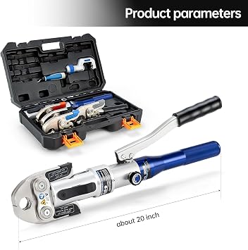 Copper Tube Fittings Hydraulic Pipe Crimping Tool with 1/2,3/4,1 and 1-1/4 inch Jaw Copper Pipe Press Crimpers Pressing Pliers,Suit for Narrow Space (1/2 to 1-1/4 inch)