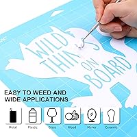 Vista 2 de HTVRONT - Vinilo blanco permanente, hojas de vinilo adhesivo mate de 12 pulgadas x 50 pies, compatibles con la máquina de corte Cricut, Silhouette