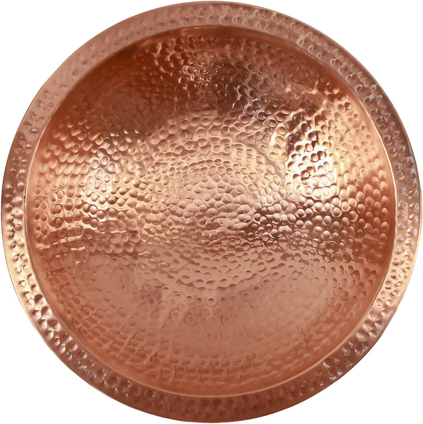 Hammered Solid Copper Bowl w/Rim