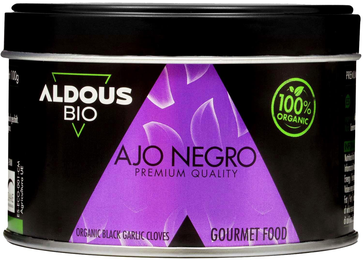 Ajo Negro Ecológico Español Dientes Pelados Gourmet Libre de Plástico