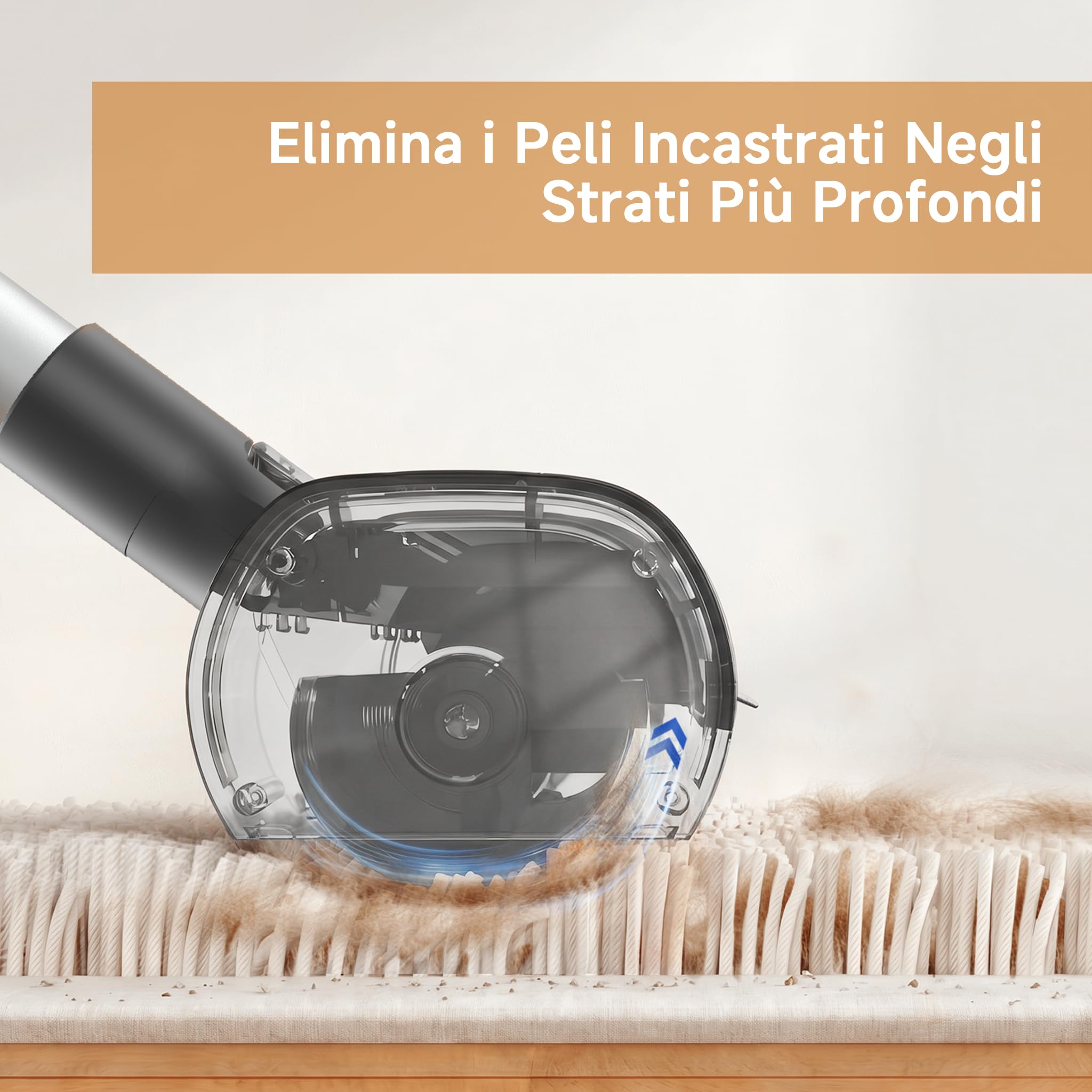 Spazzola Togli Peli Animali Tappeti, Rullo Peli Animali Manico 1,5m | Levapeli Animali Riutilizzabile, Contenitore Grande, Pulizia Profonda e Raccolta Automatica Peli Cane e Gatto per Tappeti