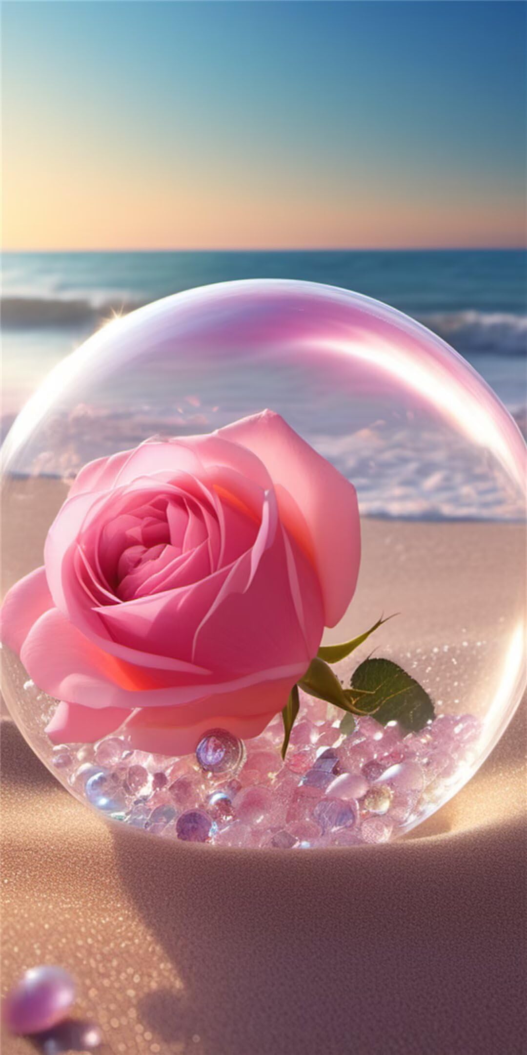 Peinture Diamant Kit Complet Roses à bulles 5D Tableau Perle 90x200cm T-4250