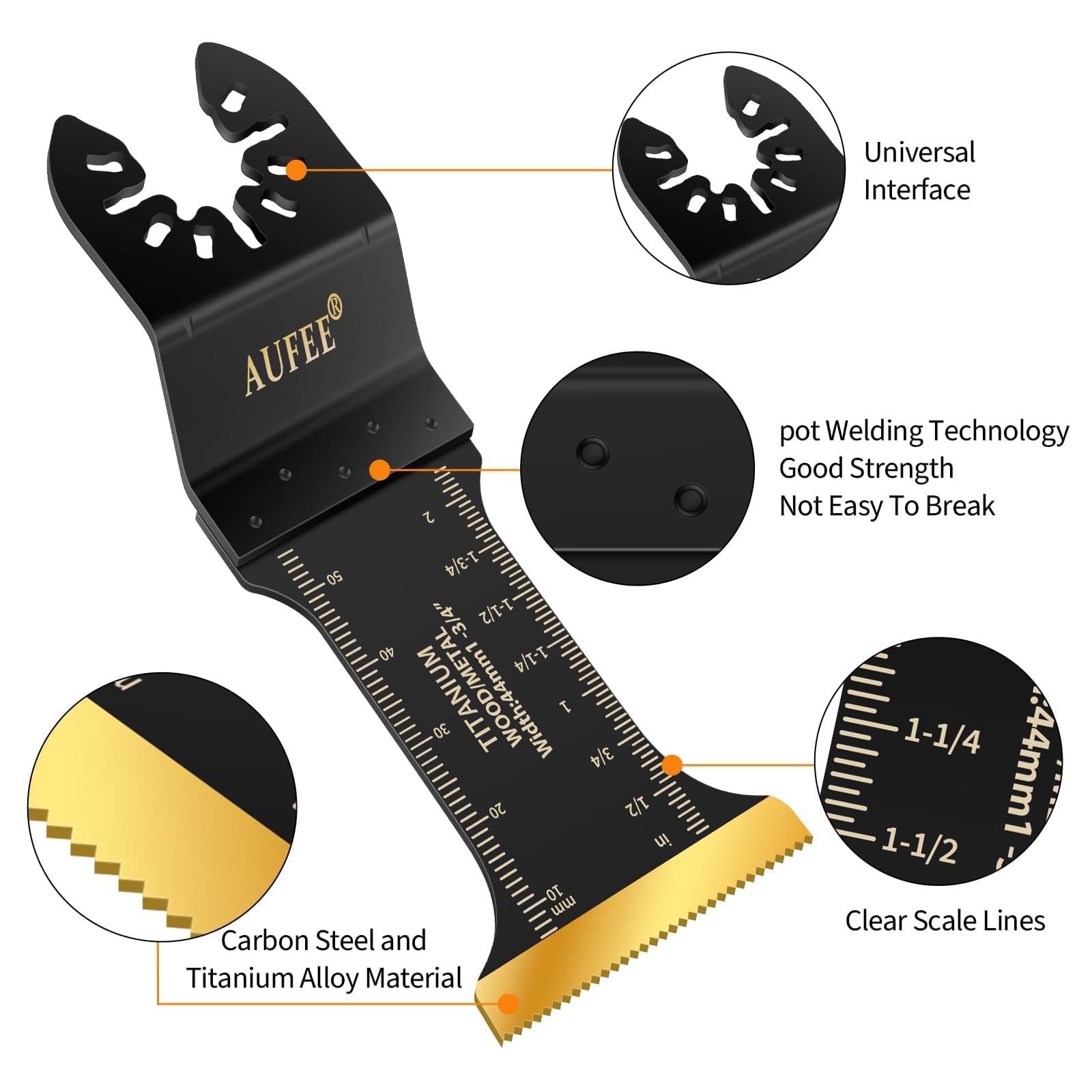 110 cuchillas oscilantes multiherramienta, hoja oscilante de titanio para madera, plásticos y metal, kits profesionales de hojas de sierra oscilantes universales para Dewalt Ryobi Milwaukee Rockwell