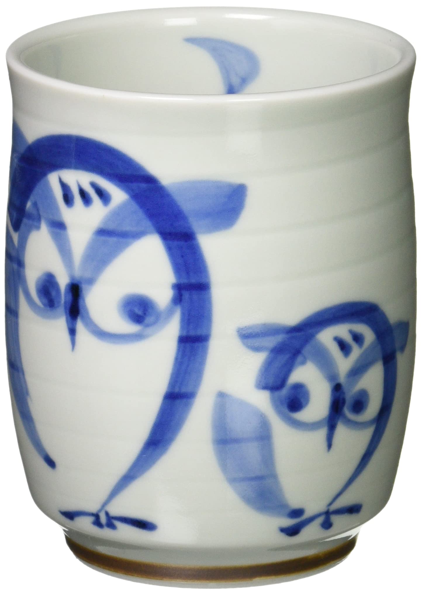 Amazon｜波佐見焼 湯のみ (大) ふくふくろう柄 青色 69073｜湯呑み