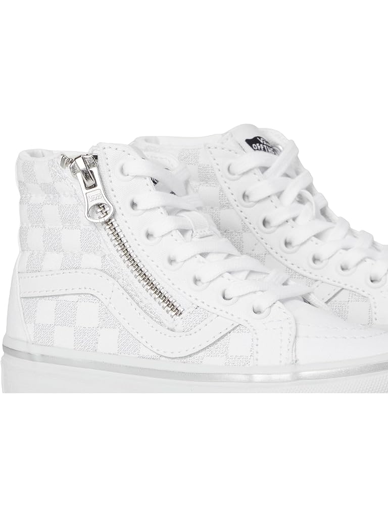 White Vans Sk8-Hi Reissue Side Zip (Little Kid)
