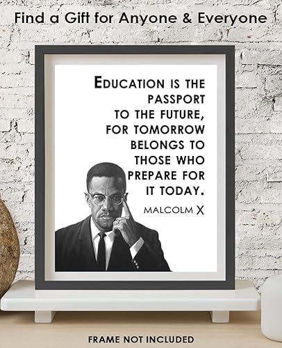 Miniatura 7 de Inspirational Malcolm X Wall Art Poster "Education is the Passport" - 11x14 Unframed African American Wall Art, Positive Affirmations Wall Decor for