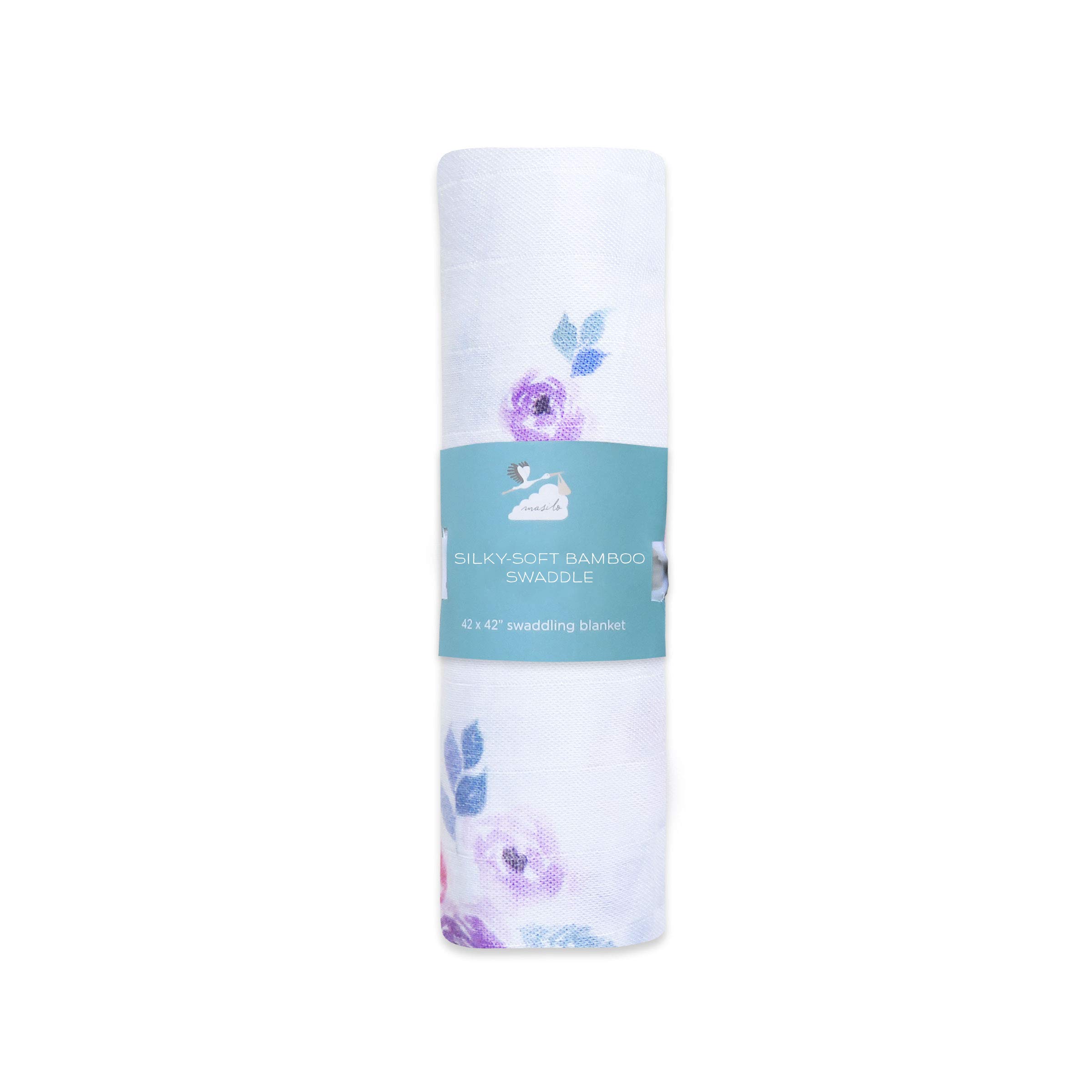 Masilo 100% Silky Soft Cotton Swaddle Wrap/New Born Swaddle Blanket/Multiuse Muslin Cloth Swaddle/Swaddle Gift Set/Soft Baby Wrap/Pack of 1/42 x 42 in - Bloom