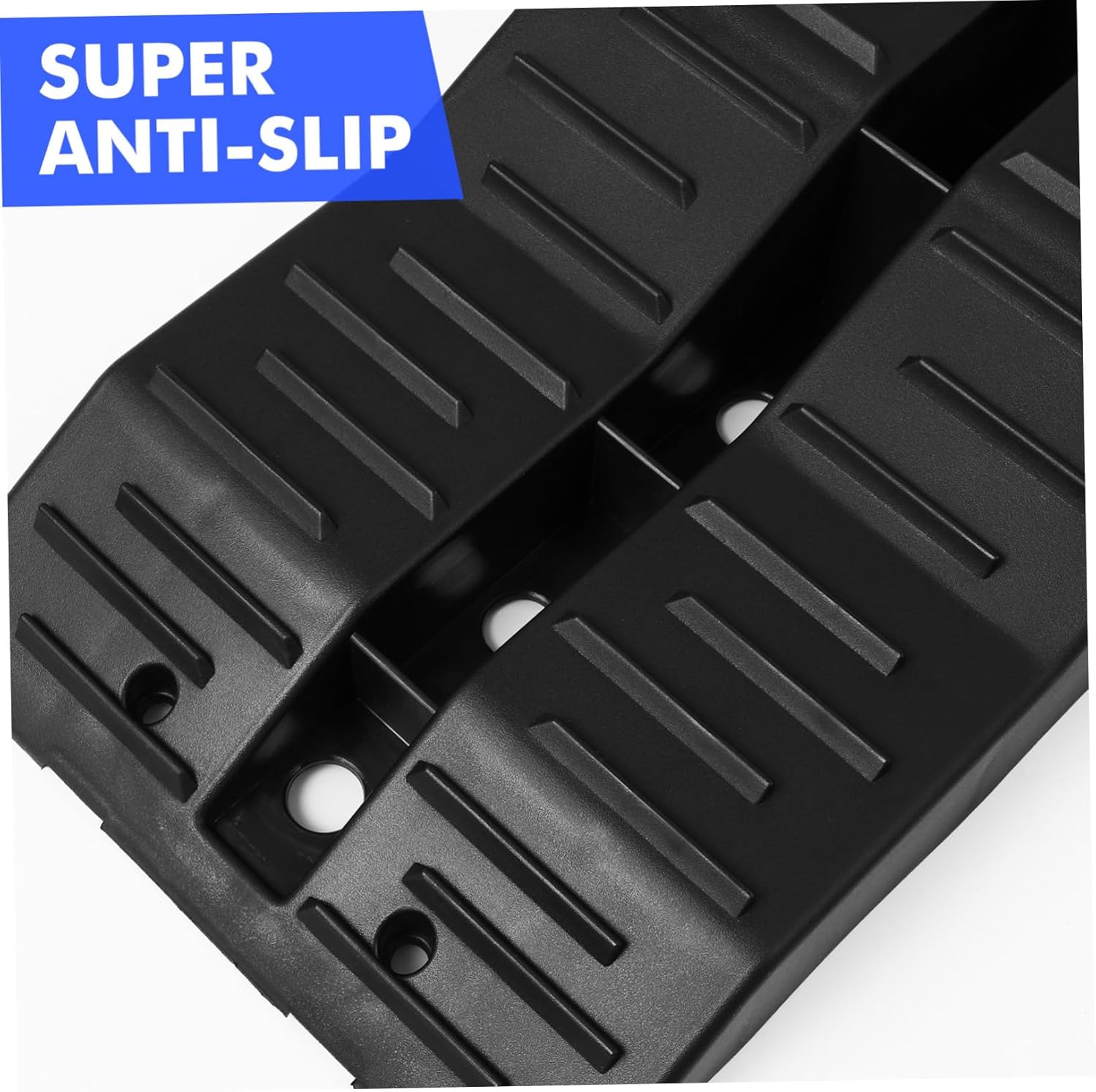 Luxshiny 2pcs Rv Leveling Ramps Heavy Duty Triple-Level Design for Easy Vehicle Height Hdpe Material for Trailers and Campers up to Tons