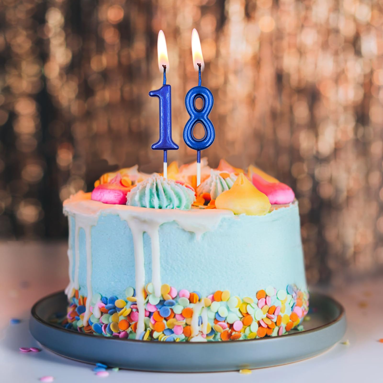 バースデーキャンドル Amazon.com: 25th & 52nd Birthday Candles, Blue Number 25 52