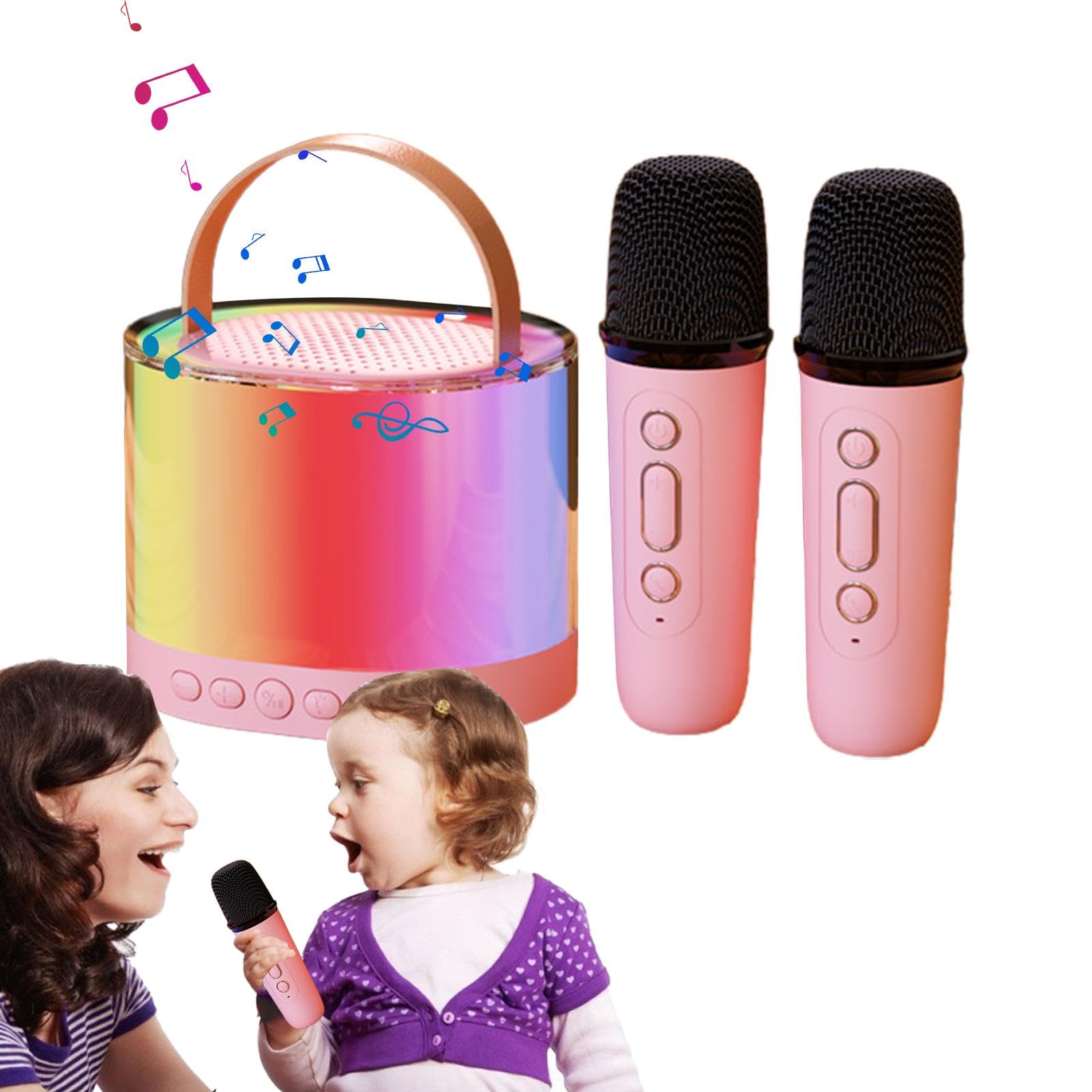 Máquina de karaoke, Máquina de Karaoke Portátil,Pequeño de karaoke con altavoz y micrófono inalámbrico | Equipo de karaoke versátil, altavoz estéreo para fiestas en casa