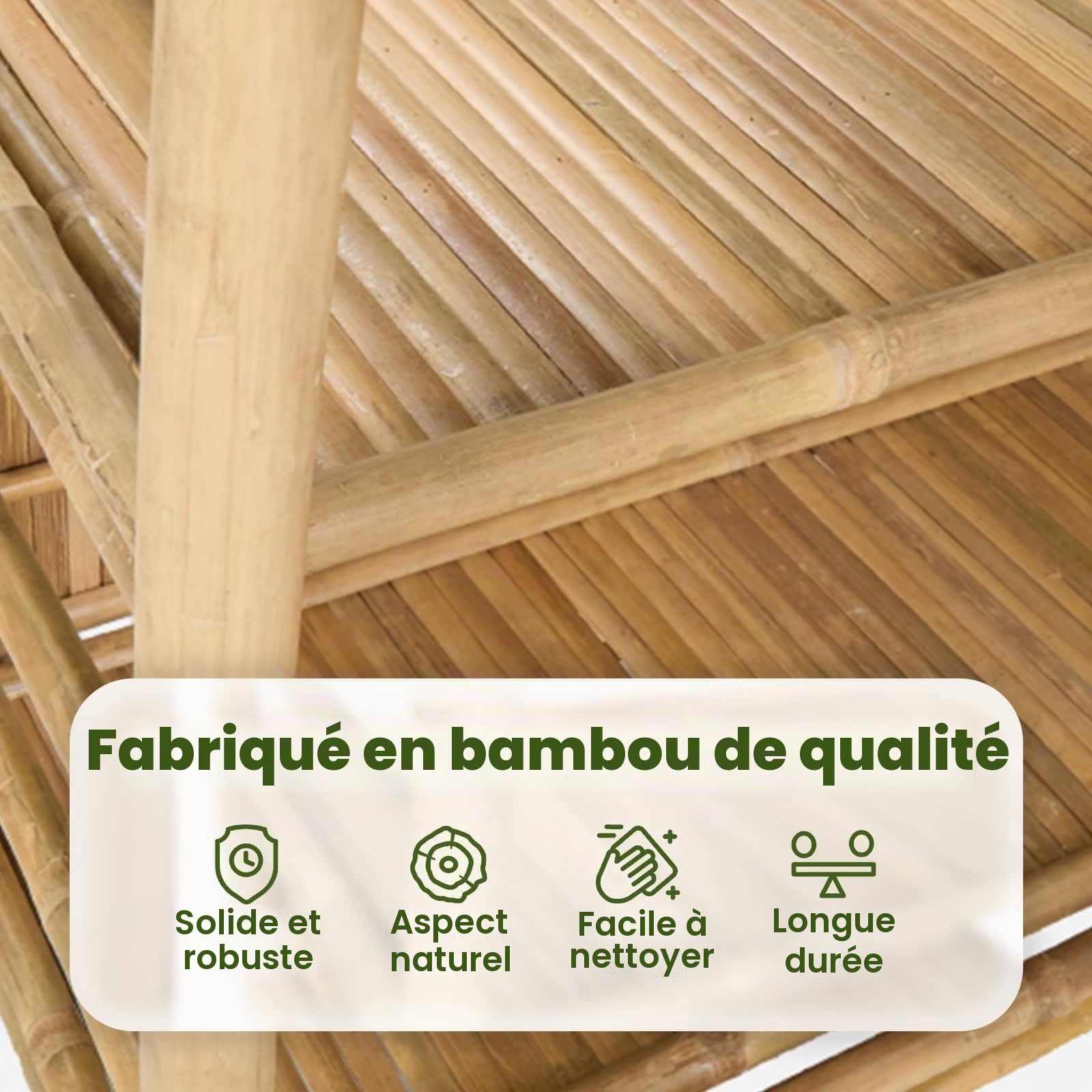 vidaXL Table de Bar extérieure Naturel 110 x 50 x 209 cm Bambou