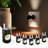 6 Pack LED Night Lights with Dusk to Dawn Sensor, 3000K Soft White, Plug in Wall Night Lights for Kids, Kitchen, Hallway, Bathroom, Bedroom,Non-Dimmable