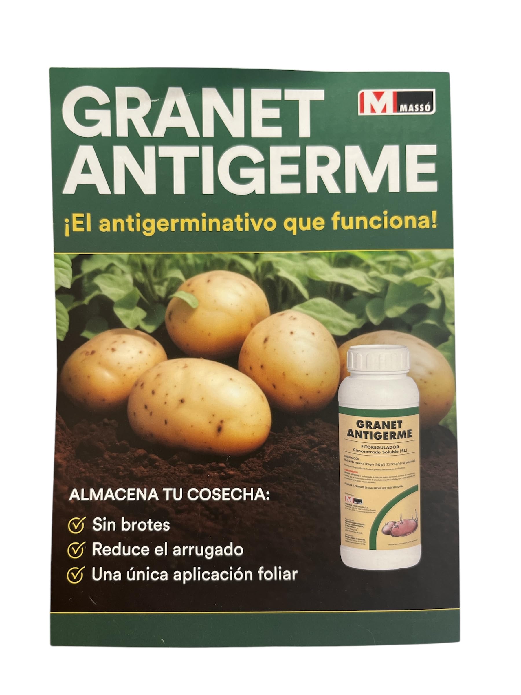 Antigerminatif phytorégulateur Pour pommes de terre, ail et oignon 500 ml. Inhibiteur systémique de germination pour pommes de terre, oignons et ail.